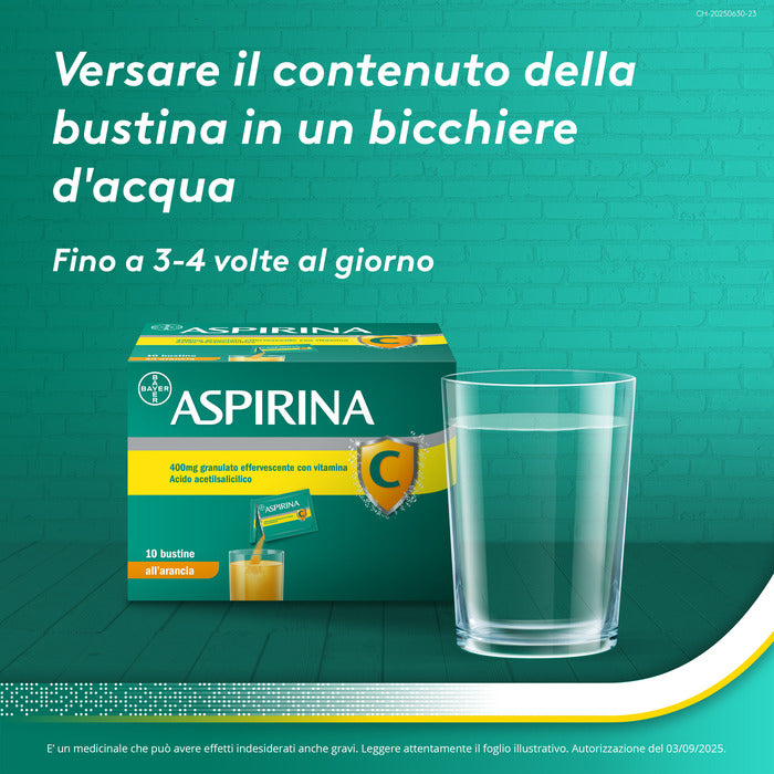 Aspirina C Antinfiammatorio e Antidolorifico per Influenza e Febbre con Vitamina C 10 Buste Arancia-5