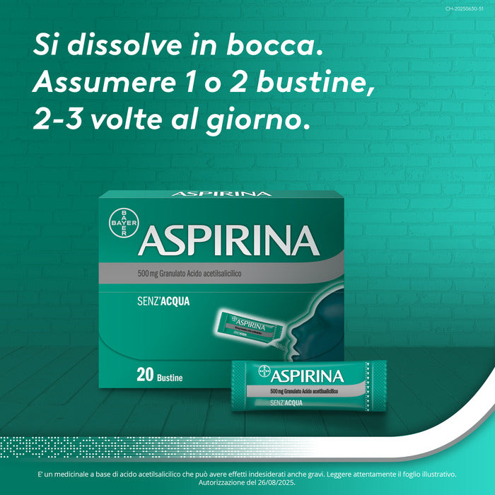 Aspirina in Granuli Senz'Acqua Antidolorifico e Antinfiammatorio contro Mal di Testa e Dolore 20 Bst-13