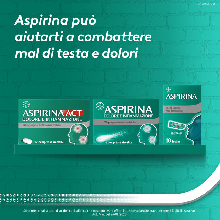 Aspirina in Granuli Senz'Acqua Antidolorifico e Antinfiammatorio contro Mal di Testa e Dolore 20 Bst-17