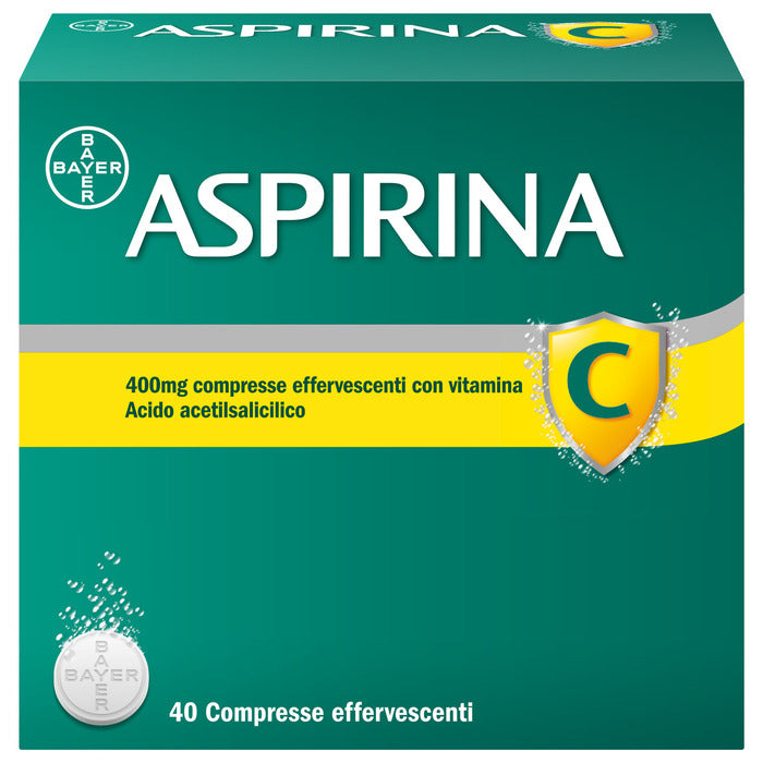 Aspirina C Antinfiammatorio Antidolorifico per Influenza Raffreddore e Febbre con Vitamina C 40 Cpr-0