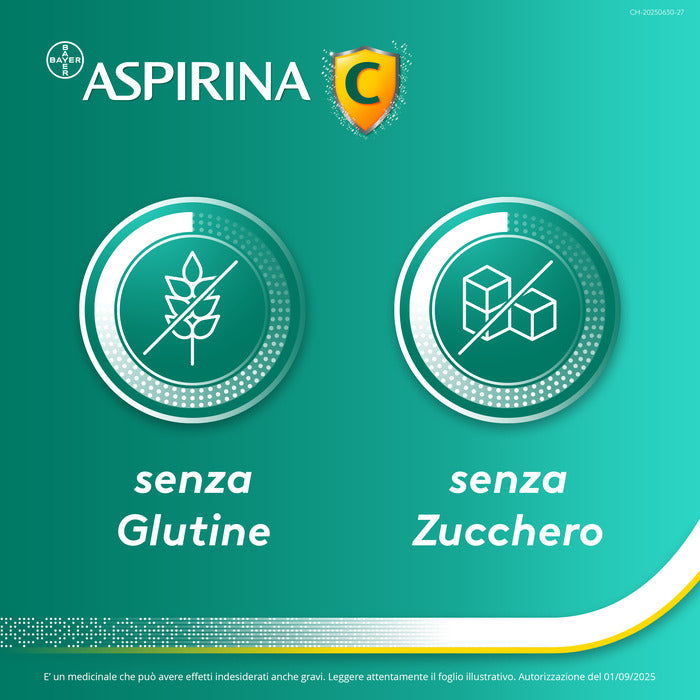 Aspirina C Antinfiammatorio Antidolorifico per Influenza Raffreddore e Febbre con Vitamina C 40 Cpr-4