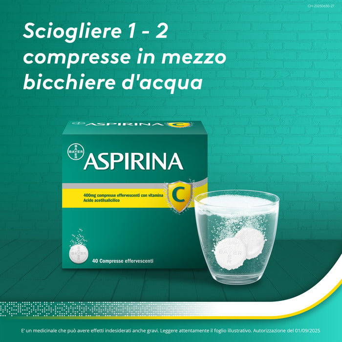 Aspirina C Antinfiammatorio Antidolorifico per Influenza Raffreddore e Febbre con Vitamina C 40 Cpr-5