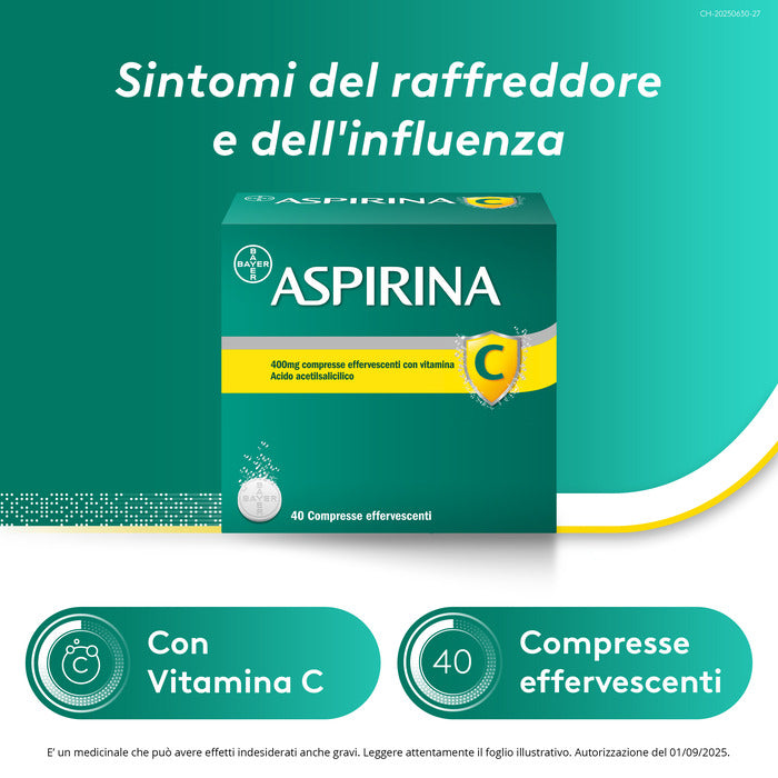 Aspirina C Antinfiammatorio Antidolorifico per Influenza Raffreddore e Febbre con Vitamina C 40 Cpr-6