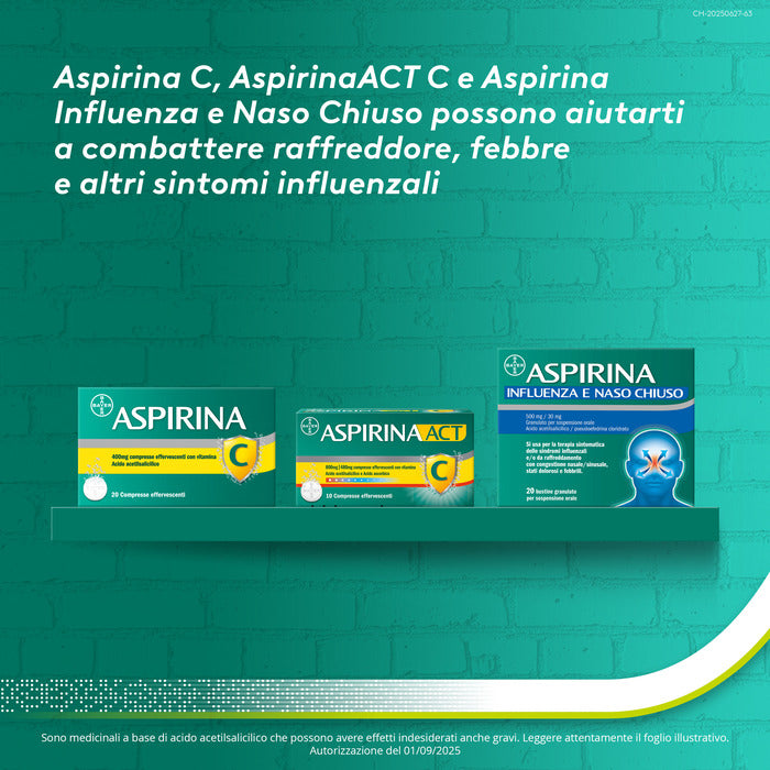 Aspirina C Antinfiammatorio Antidolorifico per Influenza Raffreddore e Febbre con Vitamina C 40 Cpr-7