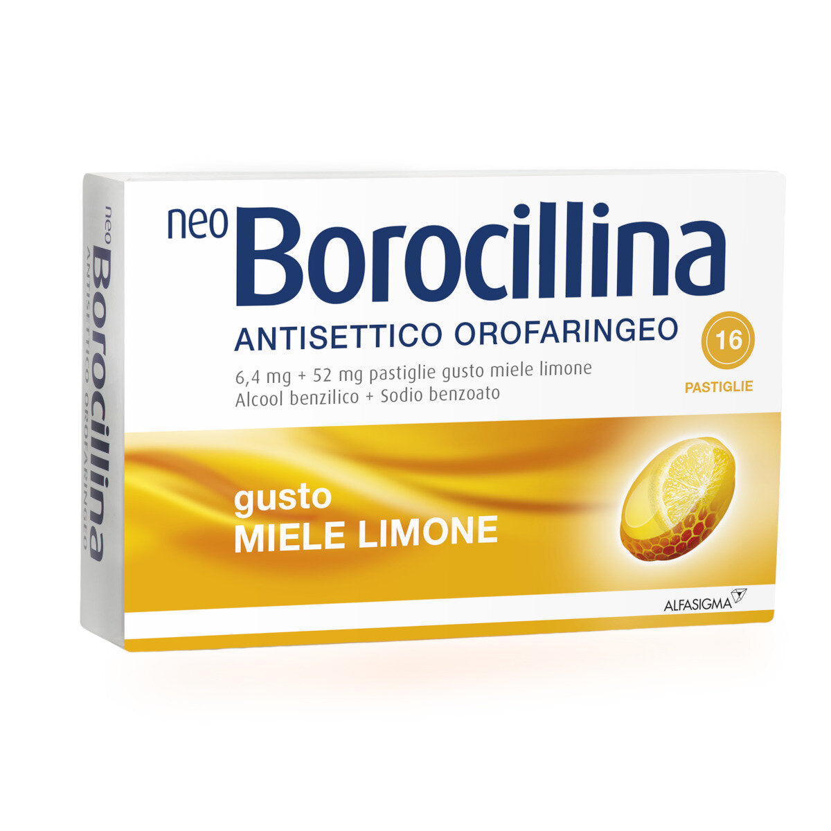 Neoborocillina Antisettico orofaringeo 16 pastiglie gusto miele e limone-2