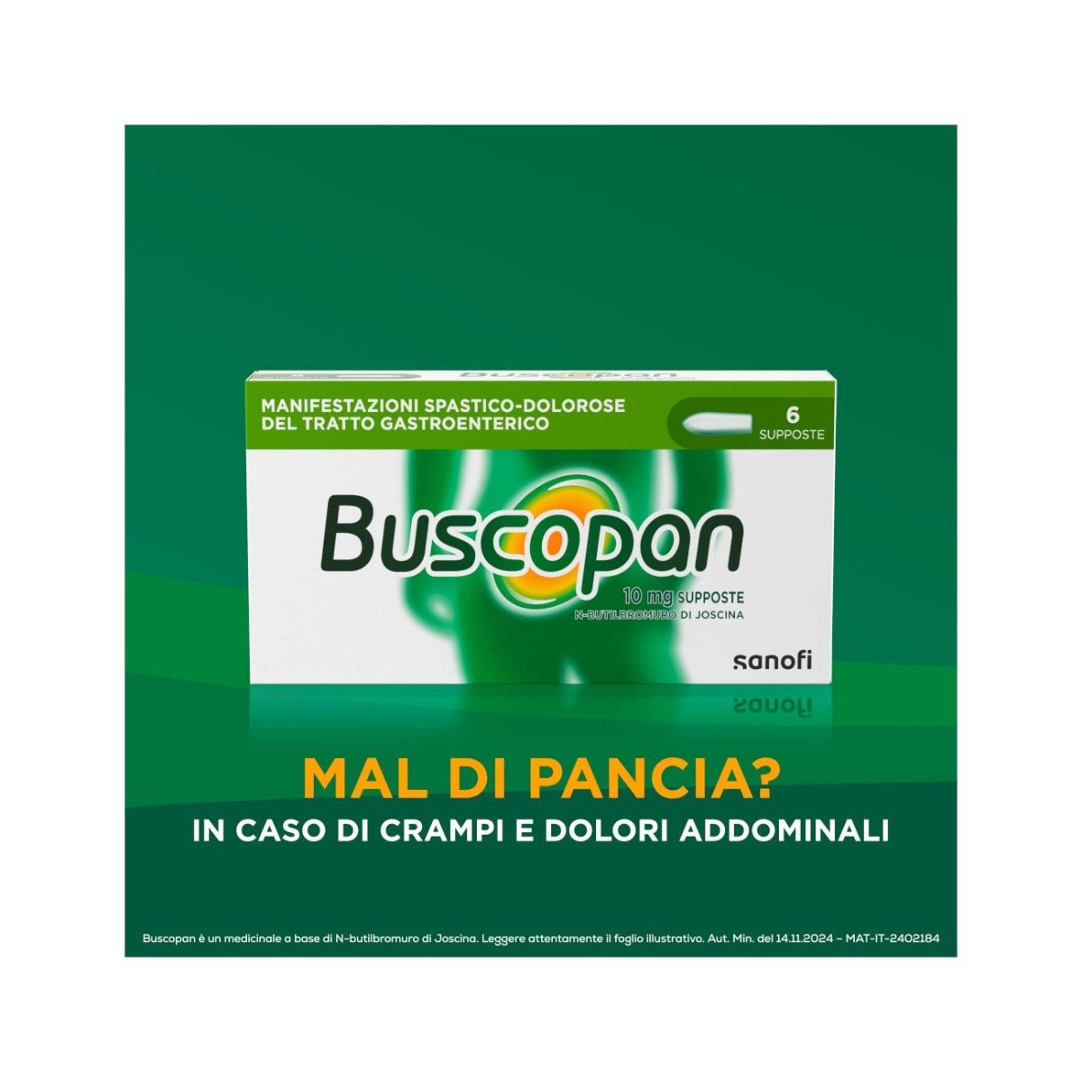 Buscopan Per Mal di Pancia Crampi Dolori Addominali 6 Supposte-4