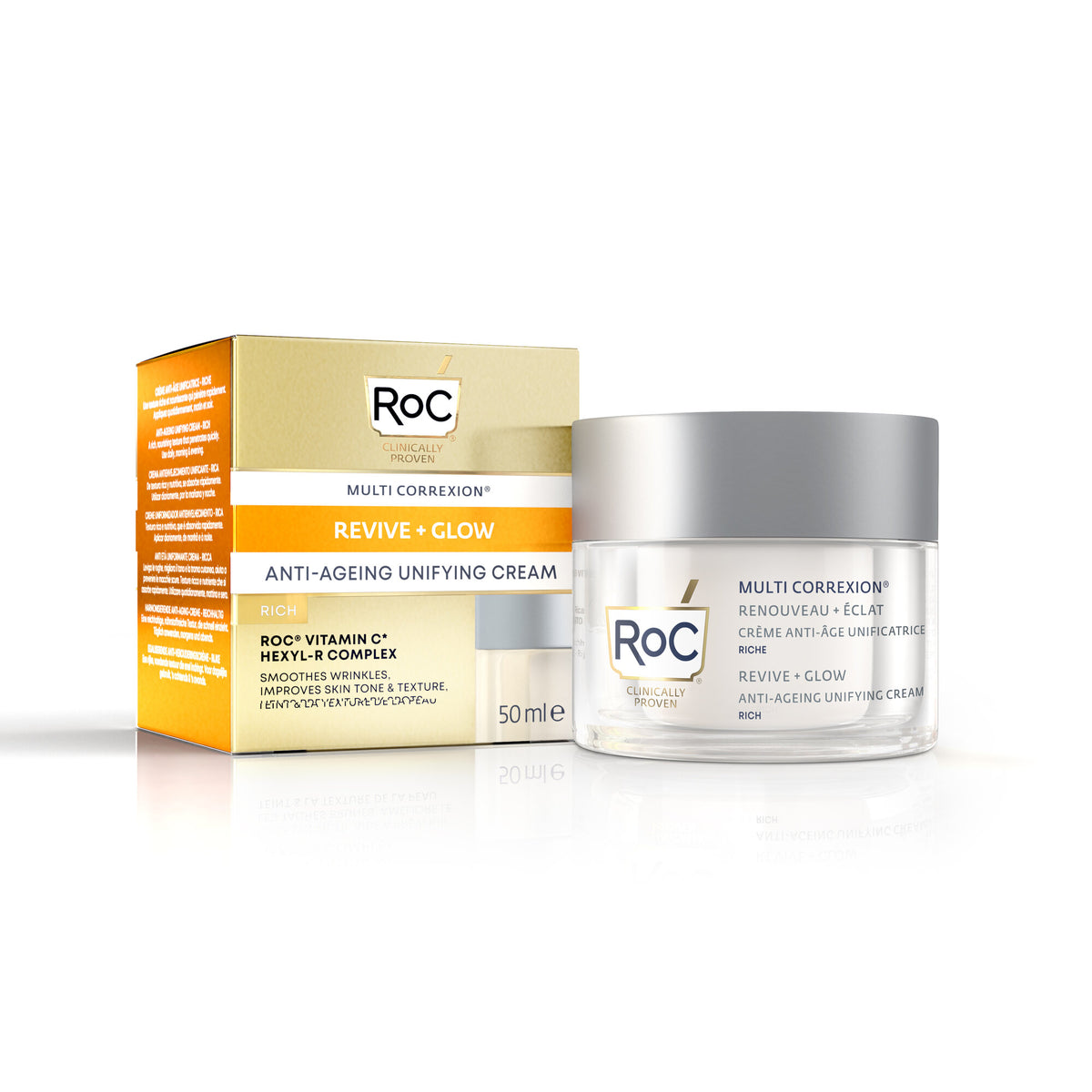 Roc Multi correxion Revive+ Glow Crema Viso anti età Uniformante ricca 50ml-2