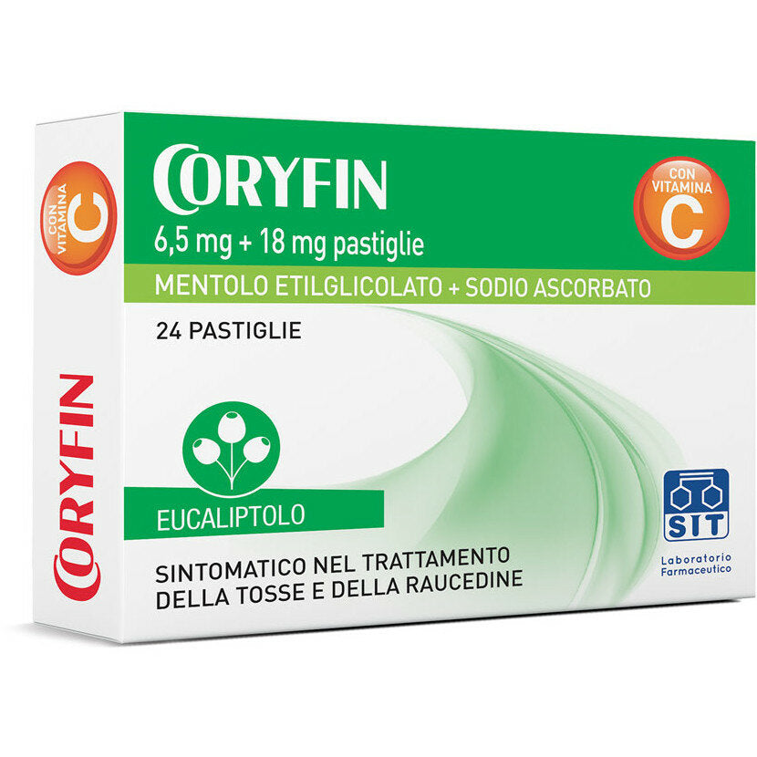 Coryfin C tosse e raucedine 24 caramelle mentolo gusto mentolo eucalipto-2