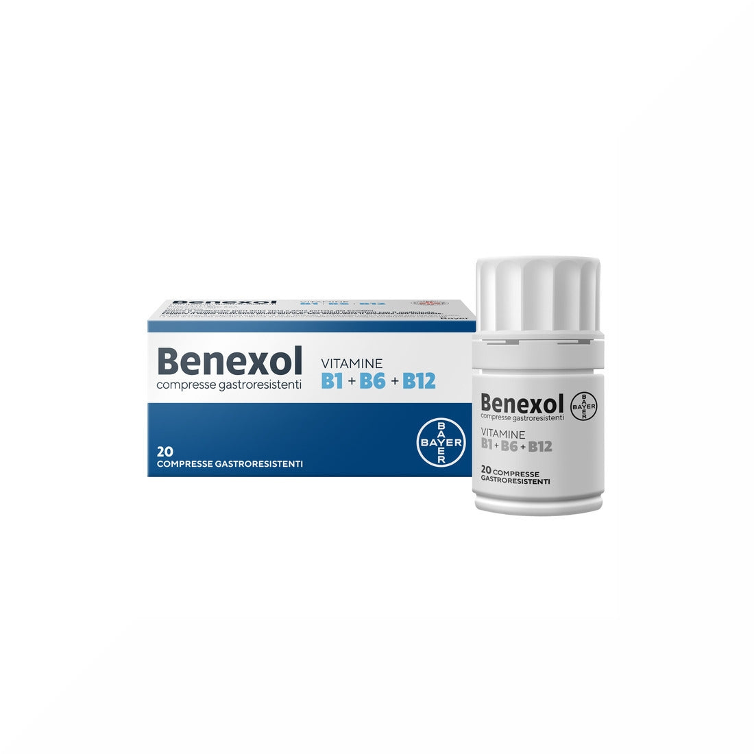 Benexol Trattamento per Carenza di Vitamine Gruppo B con Vitamina B1 B6 B12 20 Cpr Gastroresistenti-20