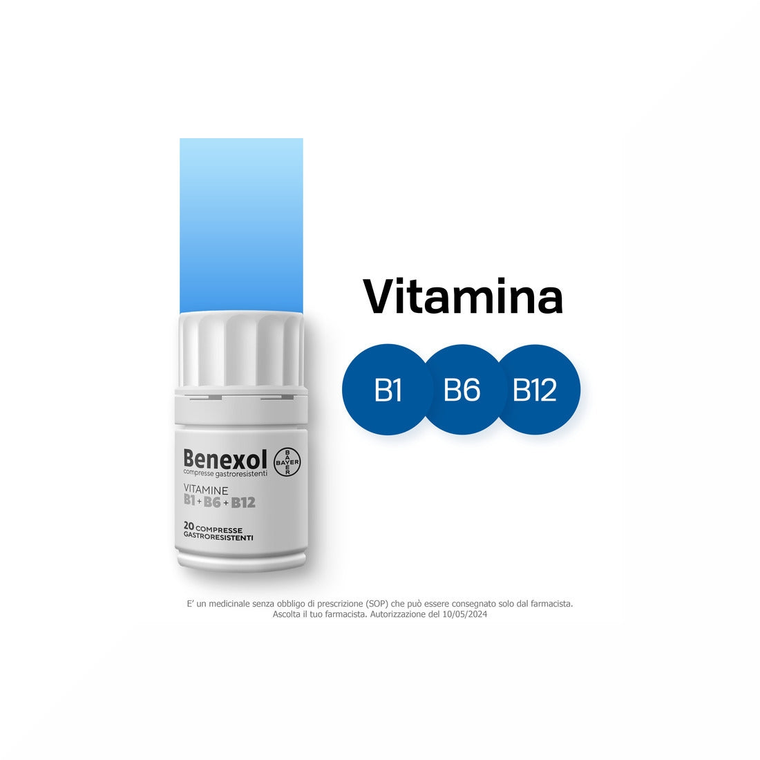 Benexol Trattamento per Carenza di Vitamine Gruppo B con Vitamina B1 B6 B12 20 Cpr Gastroresistenti-22