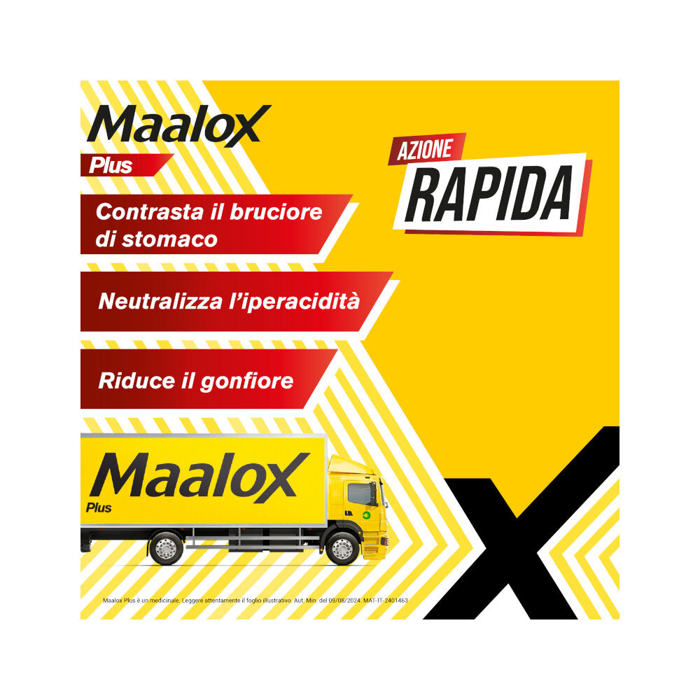 Maalox Plus Azione Rapida Contro Bruciore e Acidità di Stomaco 30 cpr-3