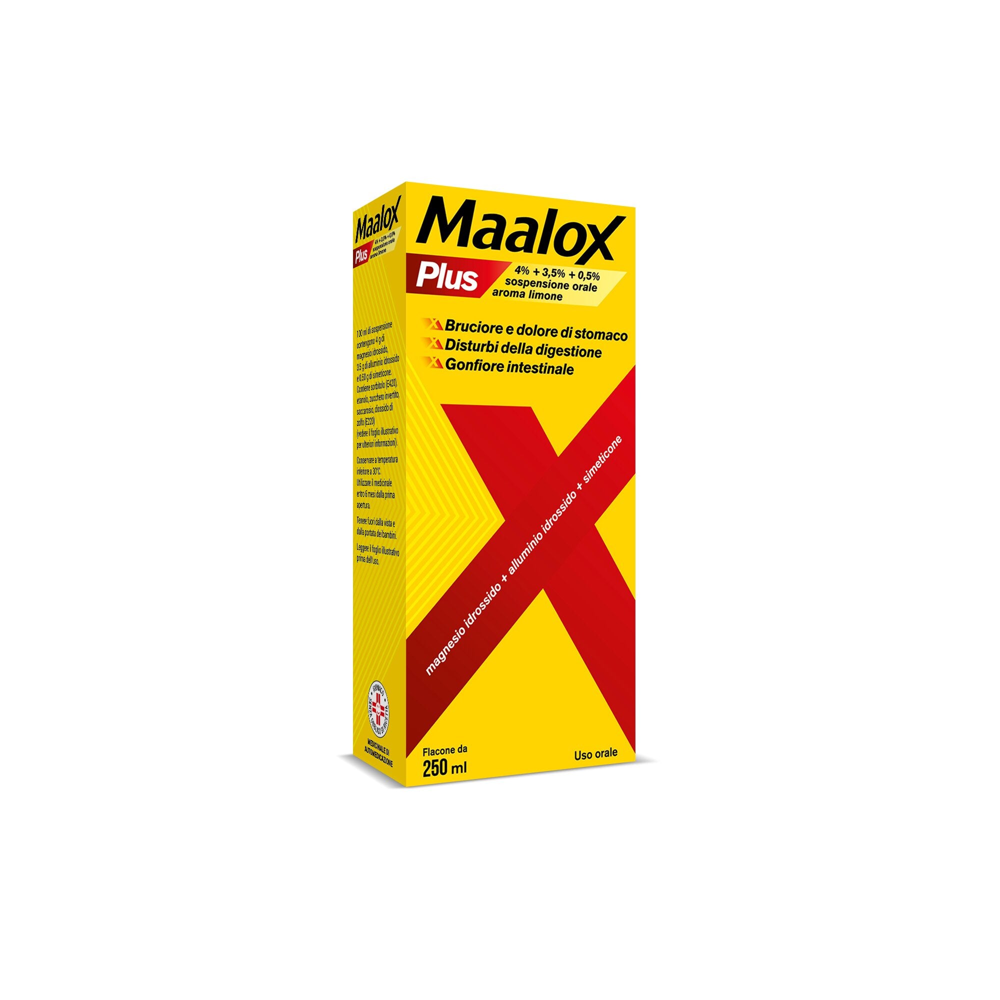 Maalox Plus Sospensione Orale Contro Bruciore e Acidità di Stomaco 250 ml-1