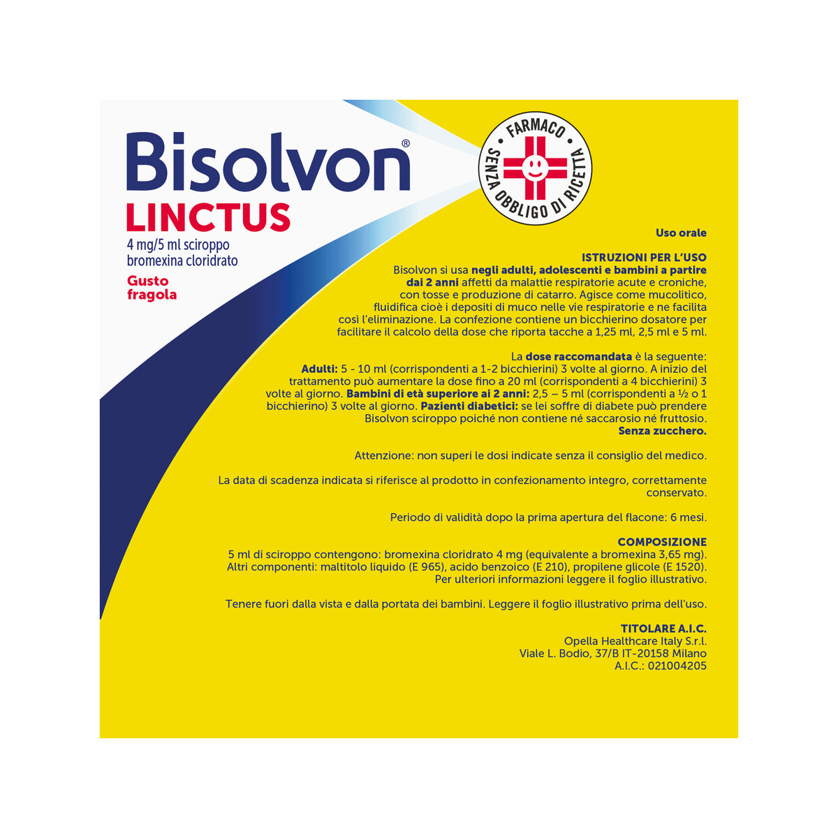 Bisolvon Linctus Sciroppo Mucolitico Per Tosse Grassa 2anni+ Fragola 200ml-11