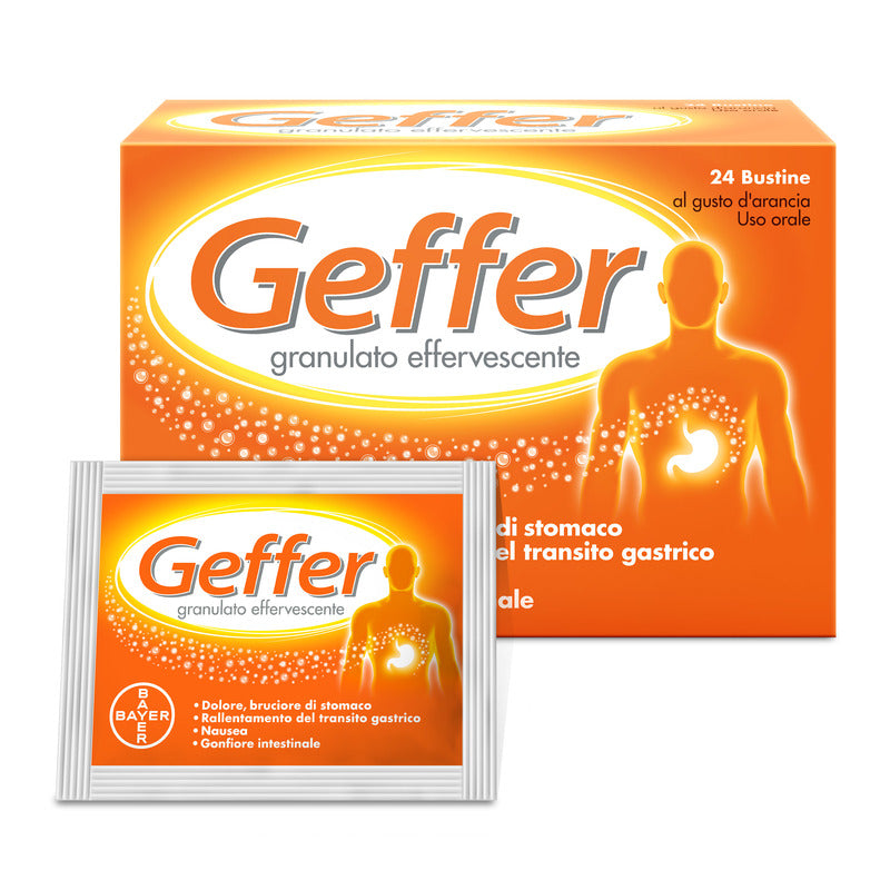 Geffer Granulato Effervescente Antiacido contro Bruciore di Stomaco Nausea e Gonfiore 24 Bustine-11