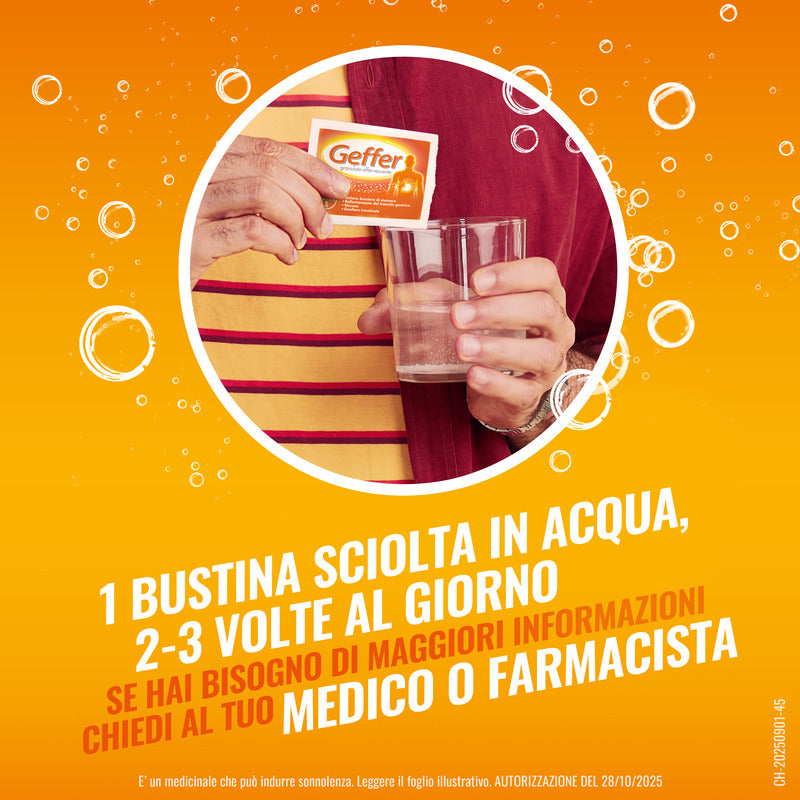 Geffer Granulato Effervescente Antiacido contro Bruciore di Stomaco Nausea e Gonfiore 24 Bustine-15