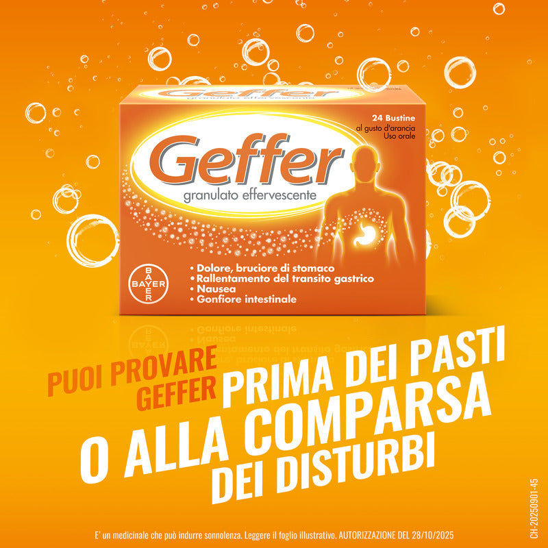 Geffer Granulato Effervescente Antiacido contro Bruciore di Stomaco Nausea e Gonfiore 24 Bustine-17