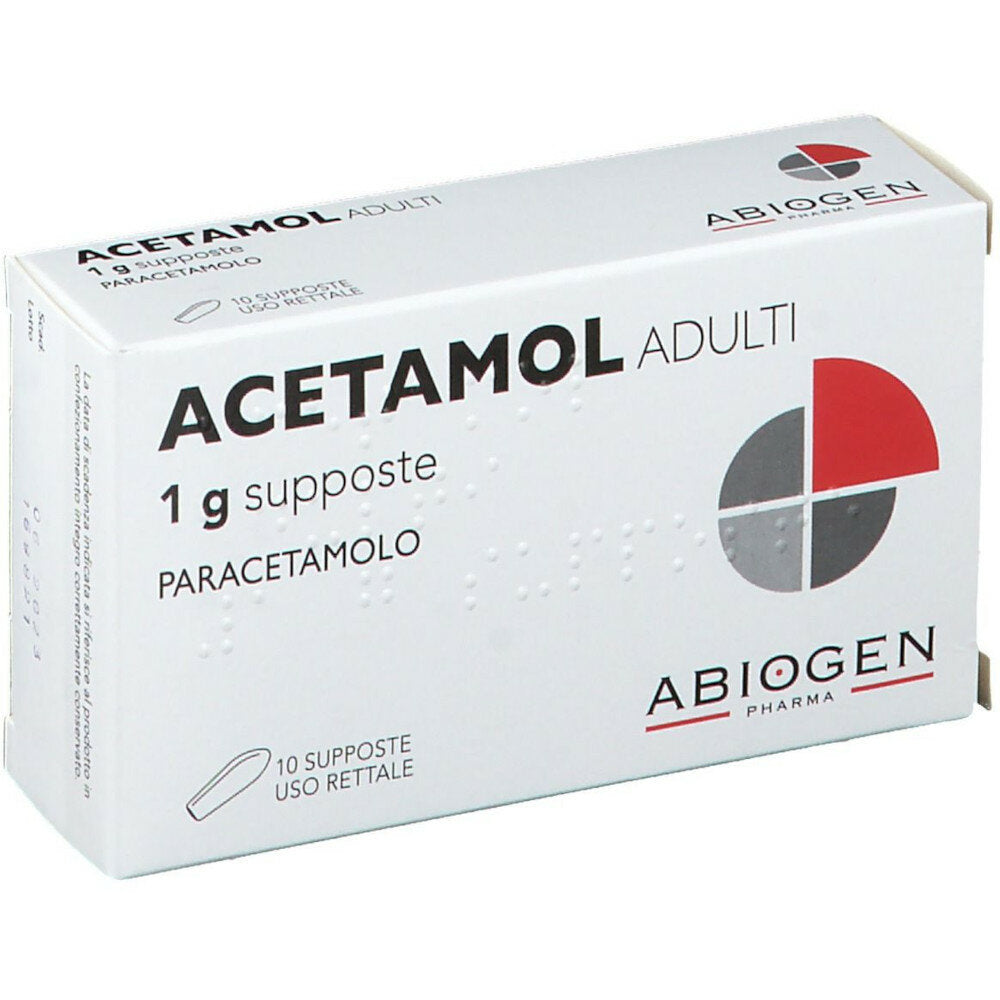 Acetamol febbre e dolore Adulti paracetamolo 1g 10 supposte-2