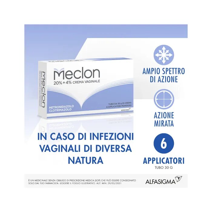 Meclon Crema Vaginale 30g 20 %+ 4 % + 6 Applicatori-7