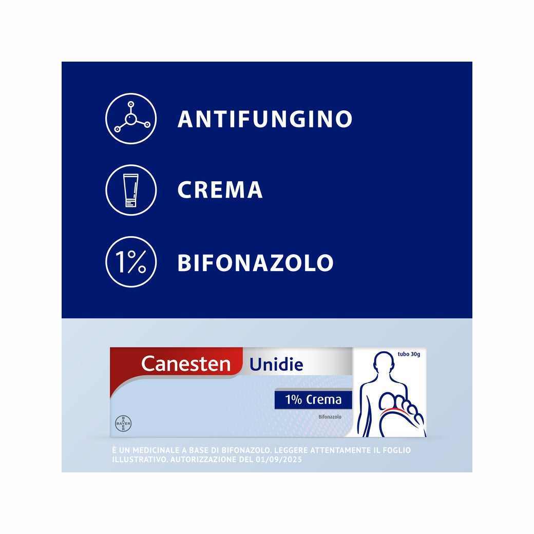 Canesten Unidie Crema Antimicotico Antifungino contro Funghi Micosi Piede d'Atleta Tubo 30g-7