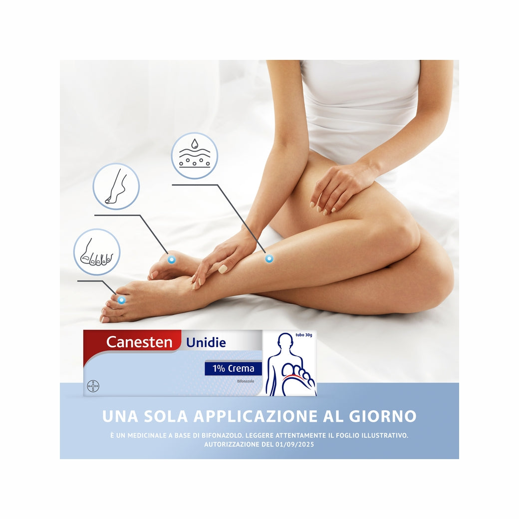 Canesten Unidie Crema Antimicotico Antifungino contro Funghi Micosi Piede d'Atleta Tubo 30g-8