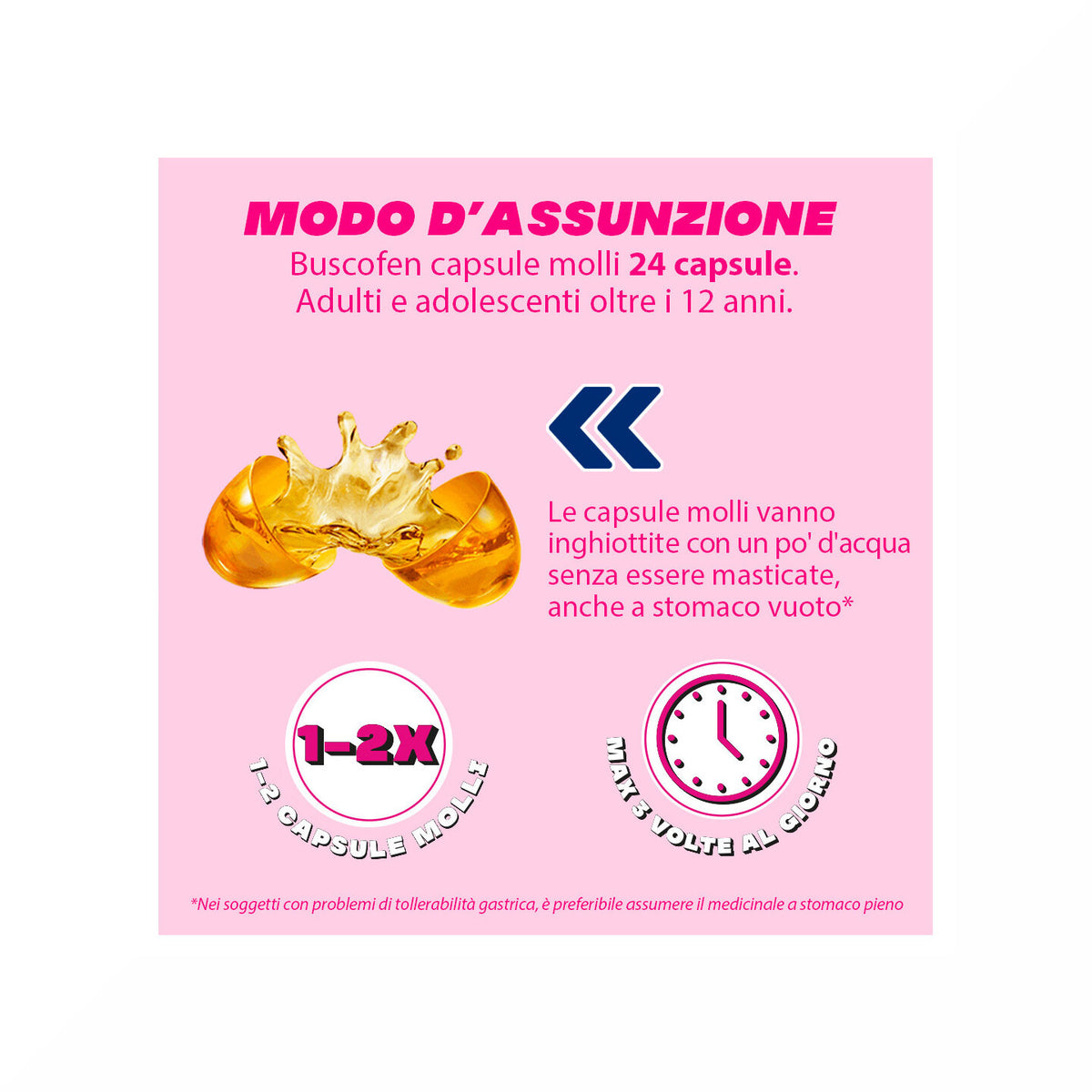 Buscofen 200mg Con Ibuprofene Analgesico Contro Dolori Da Ciclo 24 Capsule Molli-12