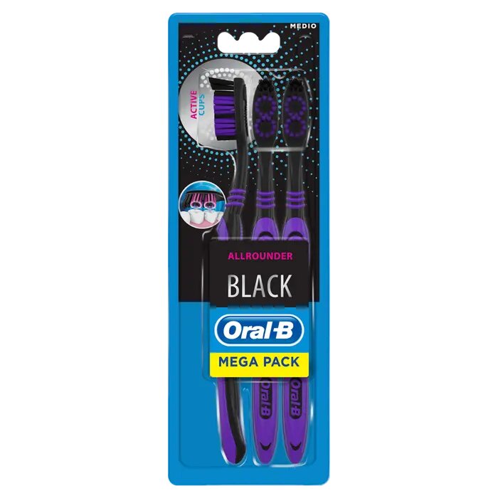 Spazzolino Manuale Oral-B Allrounder Black 3 Pezzi-2
