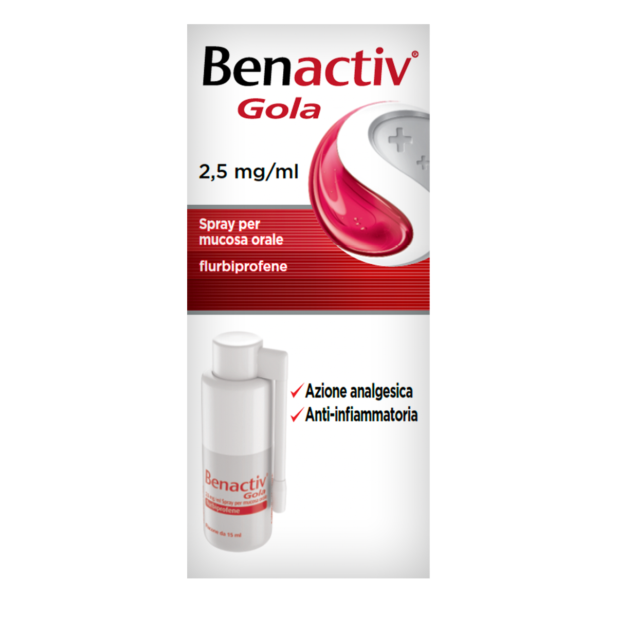 Benactiv Gola Spray per mucosa orale 15ml-0