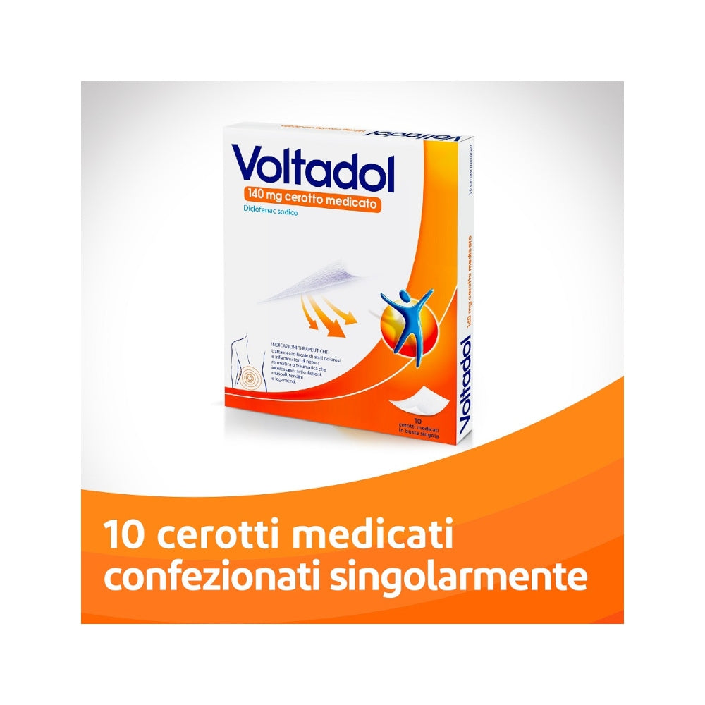 Voltadol Antinfiammatorio 140mg Diclofenac Dolori Muscolari Mal Di Schiena 10 Cerotti Medicati-4