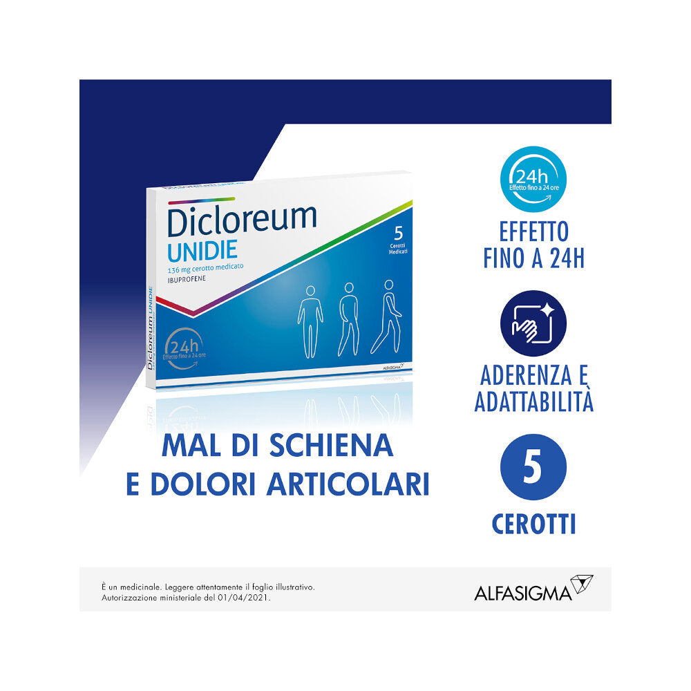 Dicloreum Unidie 136mg 5 cerotti medicati-6