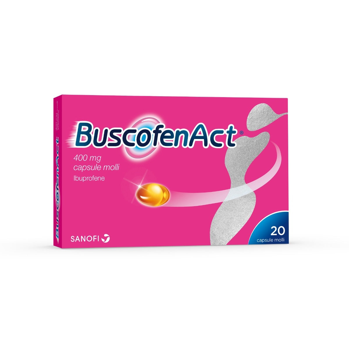 BuscofenAct 400 mg Con Ibuprofene Analgesico Contro Dolori Forti Da Ciclo 20 Capsule Molli-0