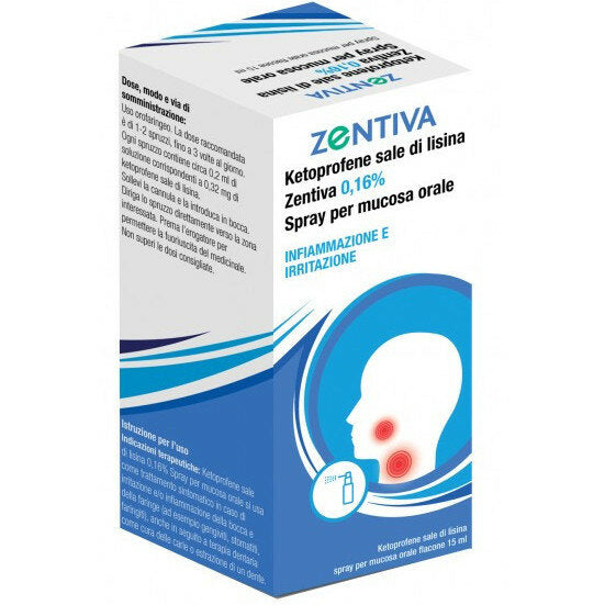 Zentiva Ketoprofene Sale di Lisina zenitiva 0,16% spray per mucosa orale 15ml-2