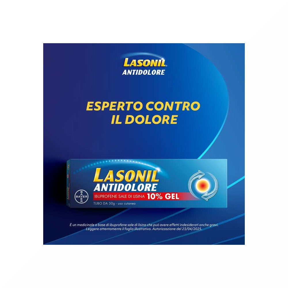Lasonil Antidolore Gel Dolori Muscolari e Articolari Ibuprofene Sale di Lisina 10% 50gr-17