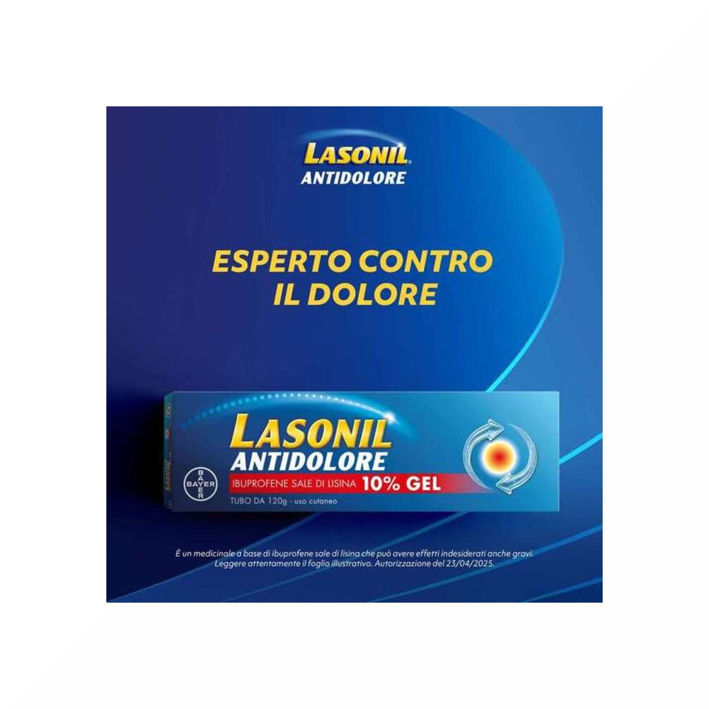 Lasonil Antidolore Gel Dolori Muscolari Articolari Ibuprofene Sale di Lisina 10% 120gr-17