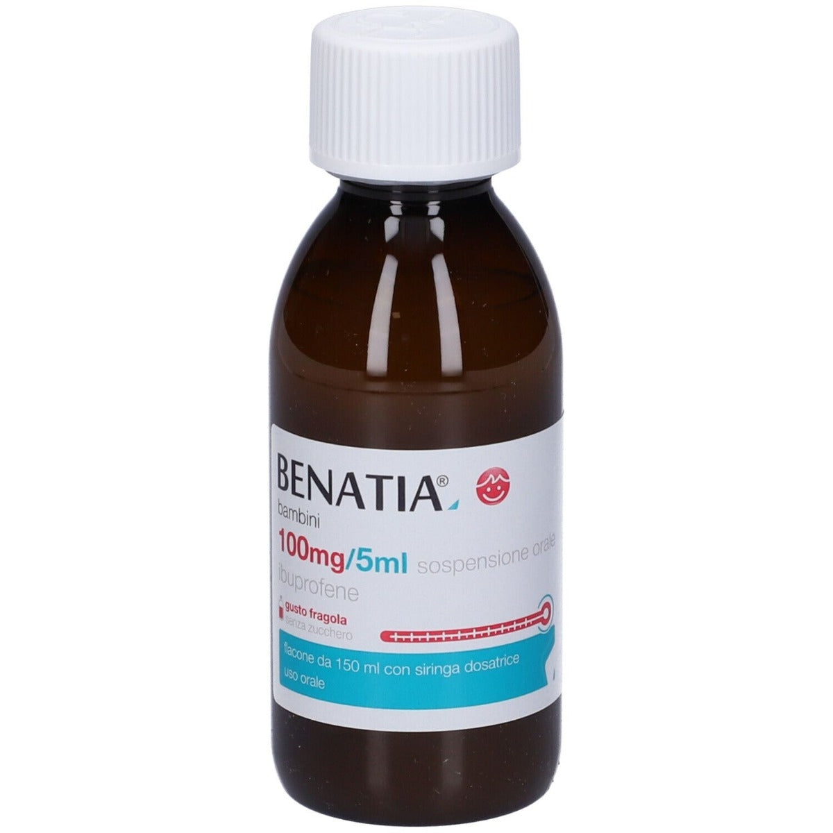 Benatia Bambini 100mg/5ml Sospensione Orale Gusto Fragola Senza Zucchero 150ml-1