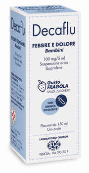 Decaflu Febbre Dolore Bambini 100 Mg/5 ml Sospensione Orale Gusto Fragola Senza Zucchero 150ml