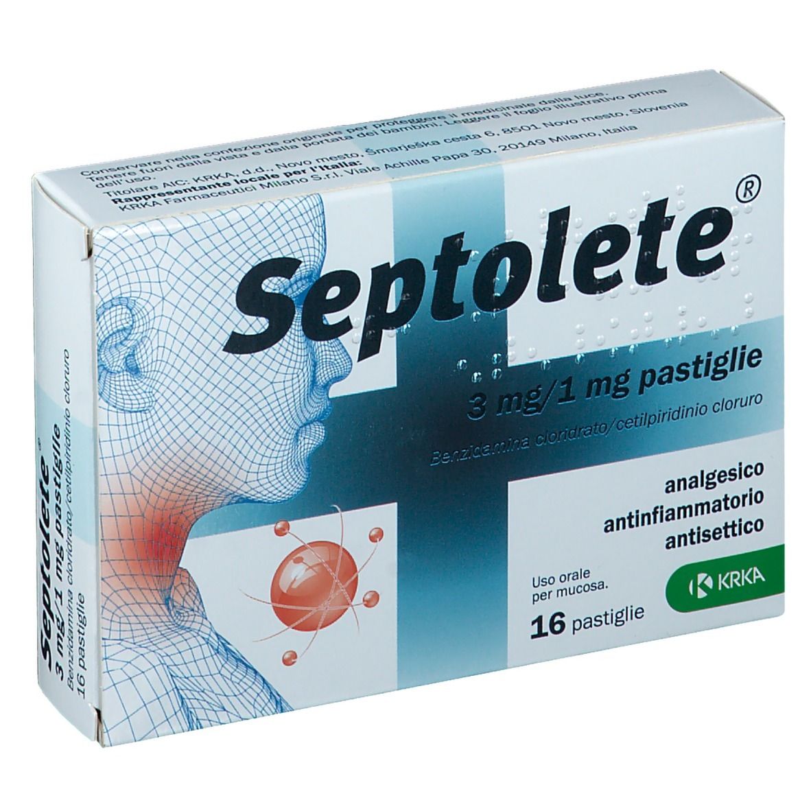 Septolete Aroma Eucalipto 3 Mg/1 mg Pastiglie 16 Pastiglie in Blister Pvc/pe/pvdc/al-1