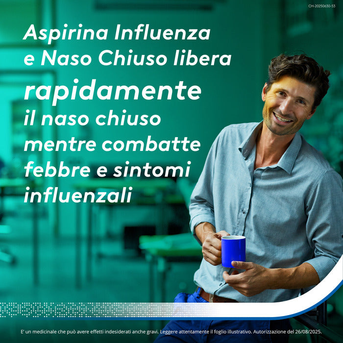 Aspirina Influenza e Naso Chiuso Antidolorifico Decongestionante contro Sintomi Influenzali 10 Buste-2