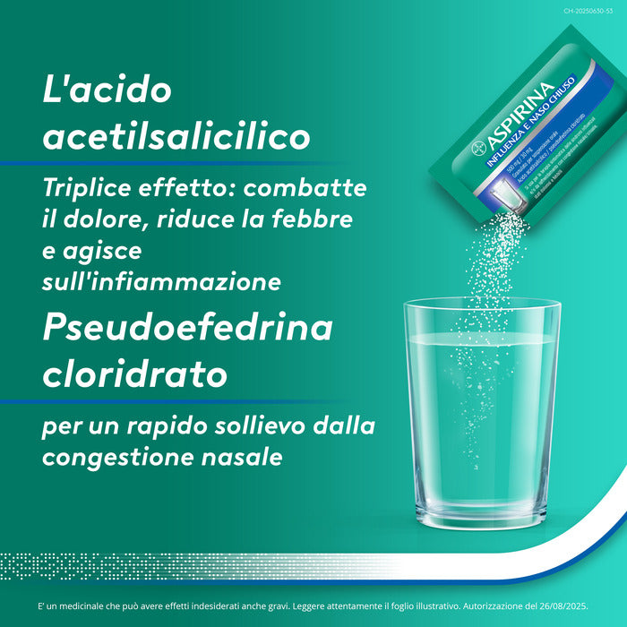 Aspirina Influenza Naso Chiuso 20 Buste - Antidolorifico e Decongestionante-3