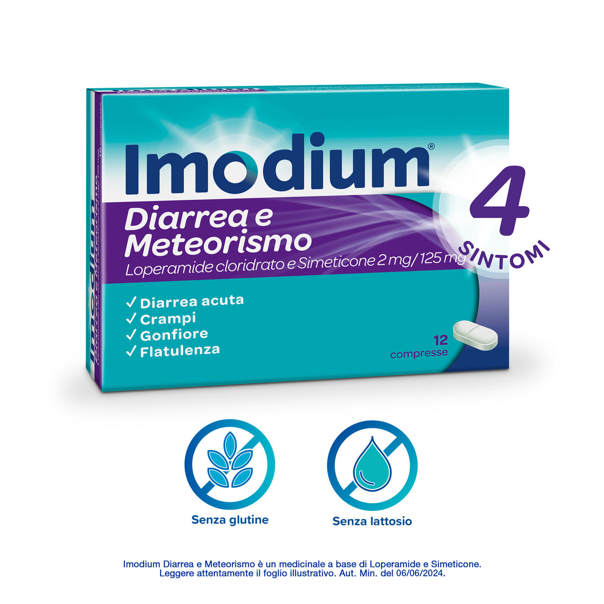 Imodium Diarrea e Meteorismo 12 Compresse-2