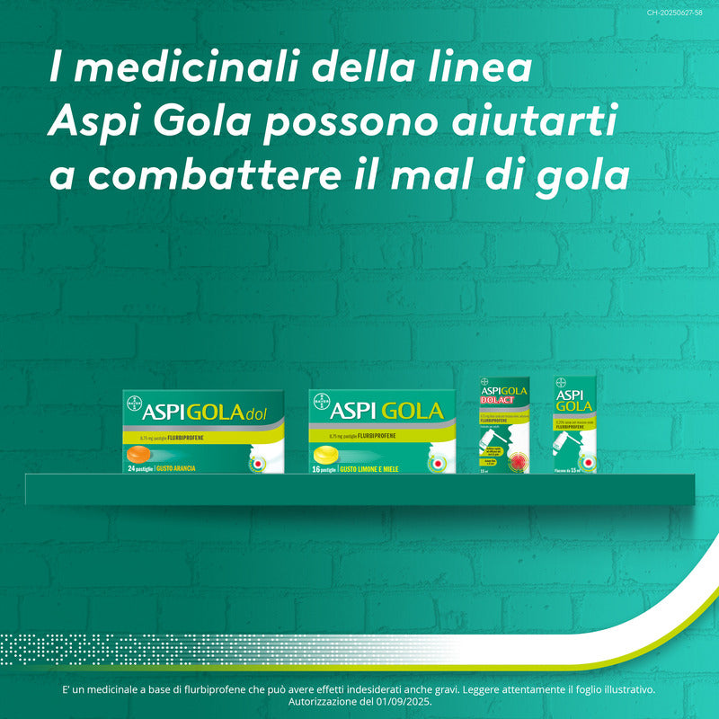 Aspi Gola Dol Caramelle Gola Antinfiammatorio per Mal di gola 16 Pastiglie Senza Zucchero Arancia-18