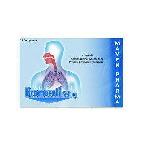 Bromacetil integratore alimentare utile per l'apparato respiratorio 15 compresse-2