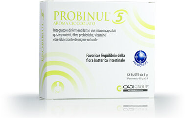 Probinul 5 favorisce l'equilibrio della flora batterica intestinale 12 buste aroma cioccolato-2