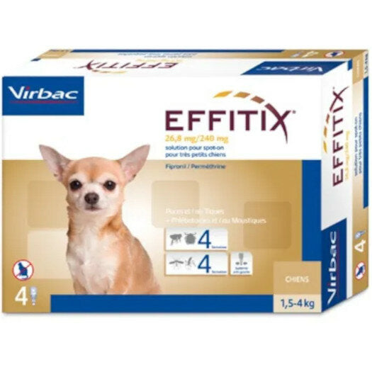 Virbac Effitix 26,8mg/240mg Soluzione Spot-on per cani 1,5-4kg 4 pipette-2