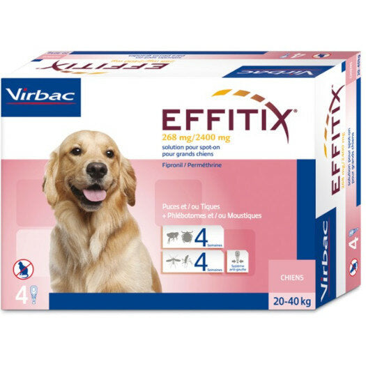 Virbac Effitix 268mg/2400mg Soluzione Spot-on per cani 20-40kg 4 pipetta-2