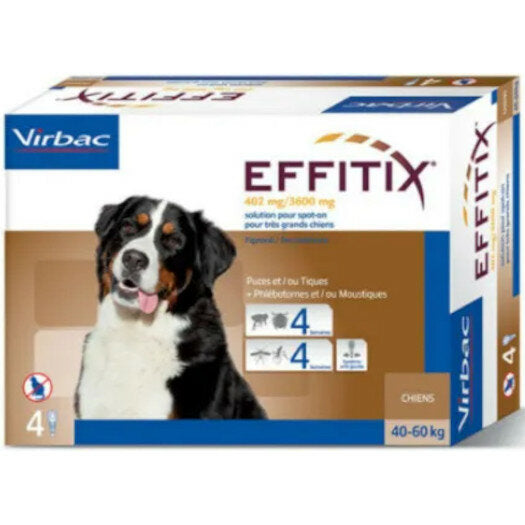 Virbac Effitix 402/3600mg Soluzione Spot-on per cani 40-60kg 4 pipette-2