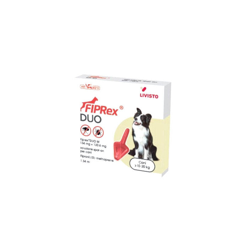 Fiprex Duo M 134mg + 120.6mg Soluzione Spot-on Per Cani Di Taglia Media 1 Pipetta-1