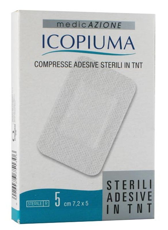 Icopiuma Compresse Adesive Sterili in TNT 7,2x5cm 5 pezzi-1