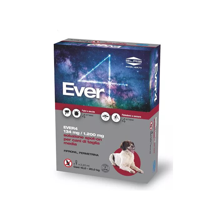 Ever 4 134mg/1200mg Soluzione Spot-On Per Cani Di Taglia Media 4 Pipette-1
