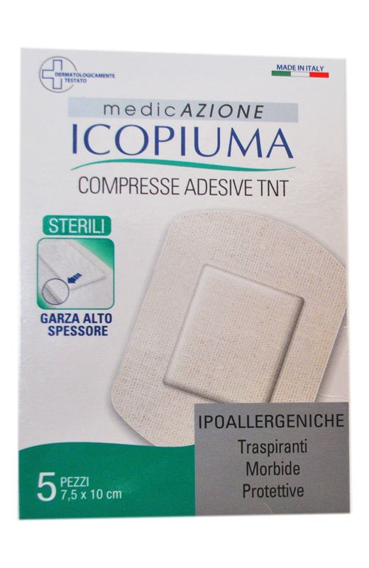Icopiuma Garza Adesiva sterile in TNT 10 x 7,5 cm 5 pezzi-1