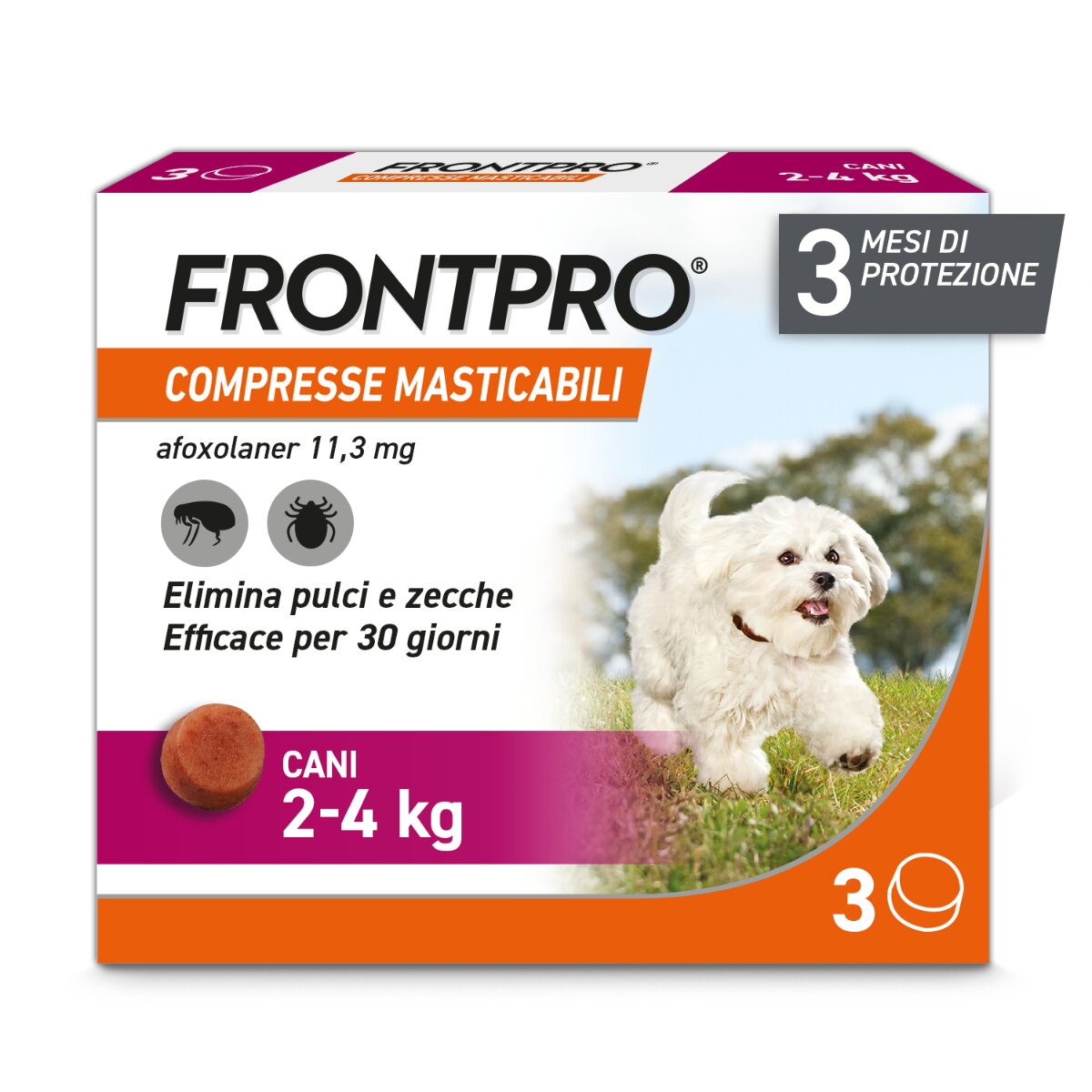 Frontpro Contro Pulci E Zecche 3 Compresse Masticabili Per Cani 2-4 Kg 11,3 Mg-2